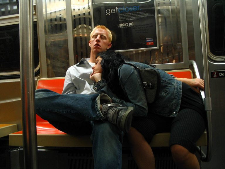 Napping on the subway