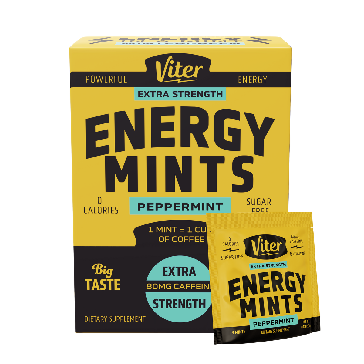 Powerful Energy Mints & Energy Gum - Sugar Free, Caffeine, B Vitamins ...