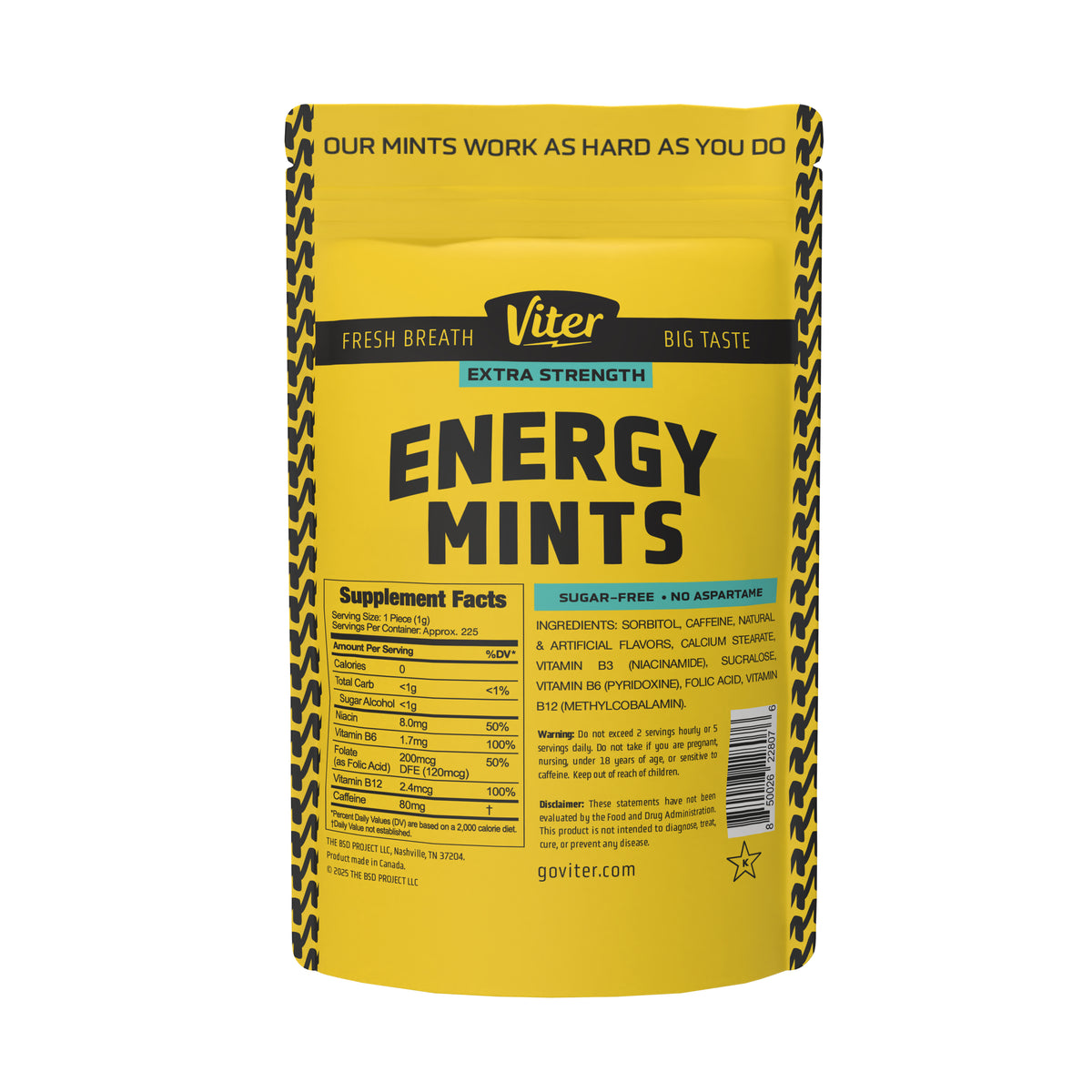 Viter Energy Extra Strength Caffeine Mints - 1/2 LB Bulk Bags