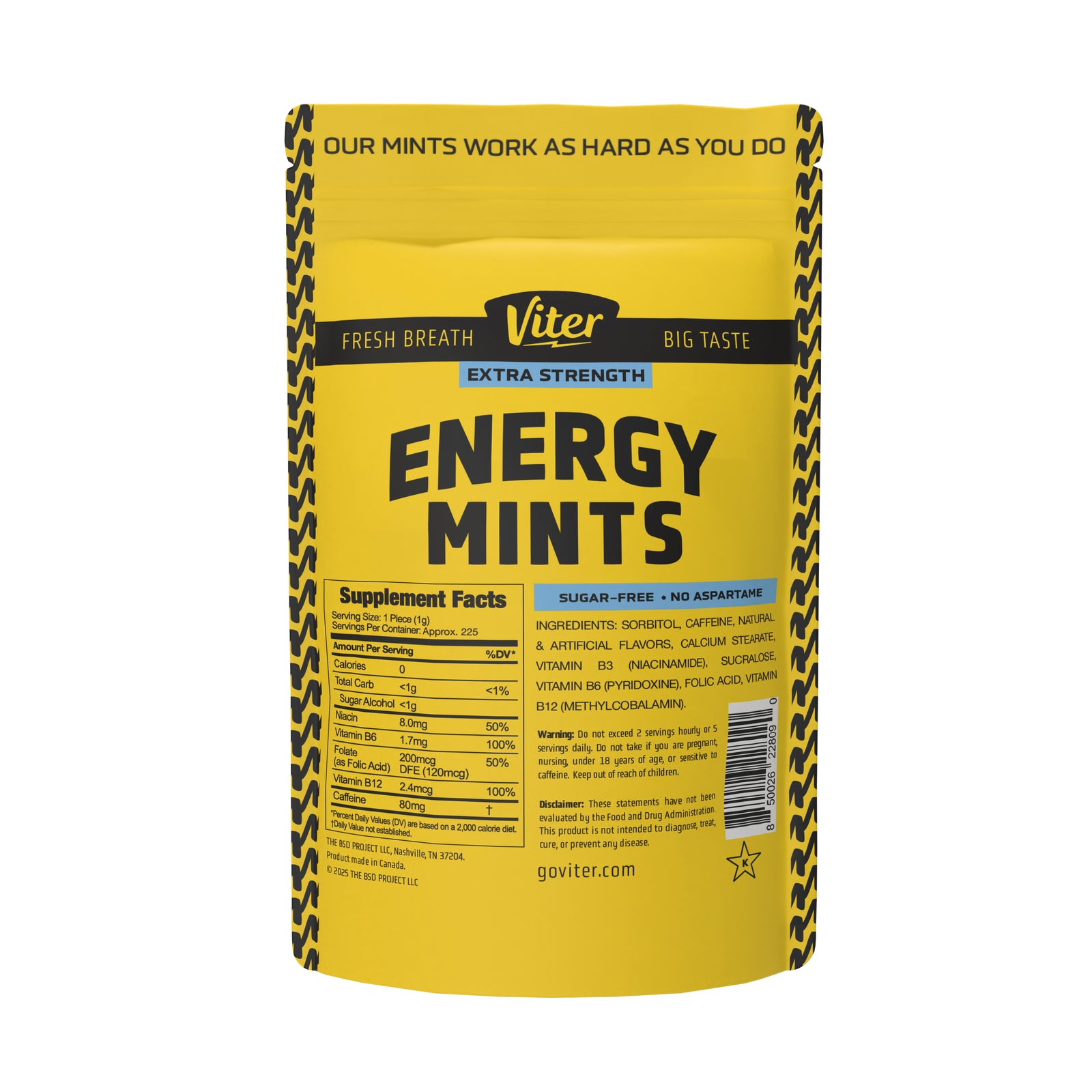Viter Energy Extra Strength Caffeine Mints - 1/2 LB Bulk Bags
