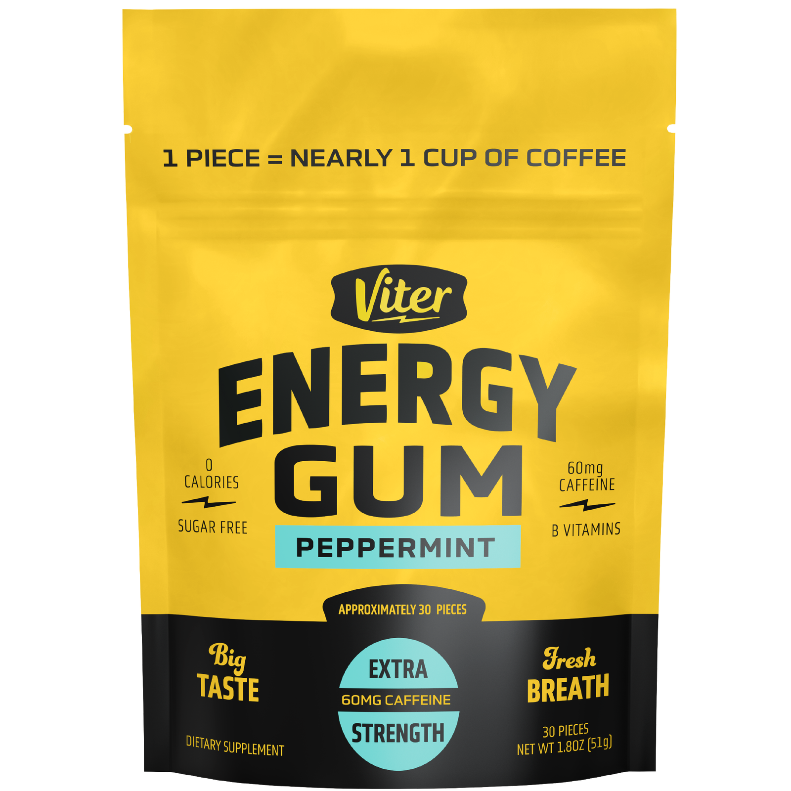 Viter Energy Caffeine Gum | 180 Piece Bag