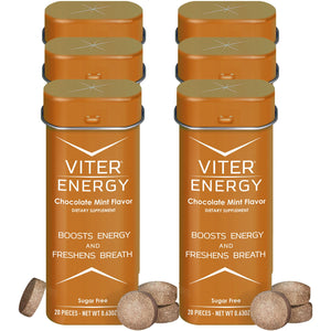 Viter Energy Caffeine Mints - Chocolate Mint - 6-Pack