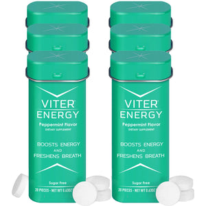 Viter Energy Caffeine Mints - Peppermint - 6-Pack