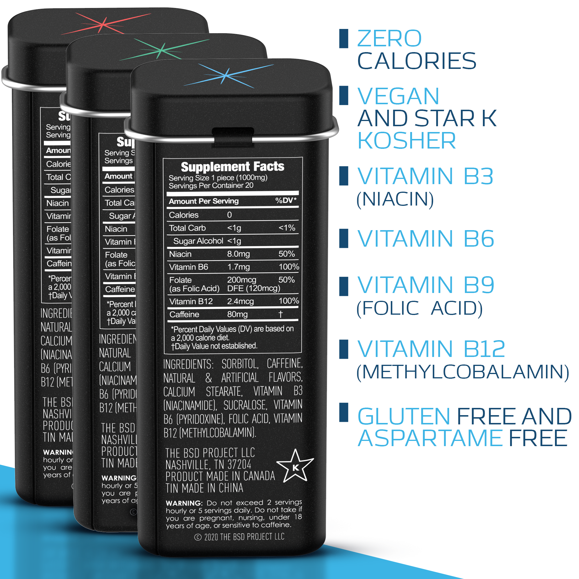 Viter Energy Extra Strength Caffeine Mints - 3 Flavor Variety Pack (Monthly Subscription)